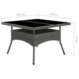 9 Piece Garden Dining Set Poly Rattan and Acacia Wood Grey - Extra Image