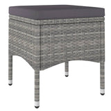 5 Piece Garden Dining Set Poly Rattan and Tempered Glass Grey - 45-Degree Angle