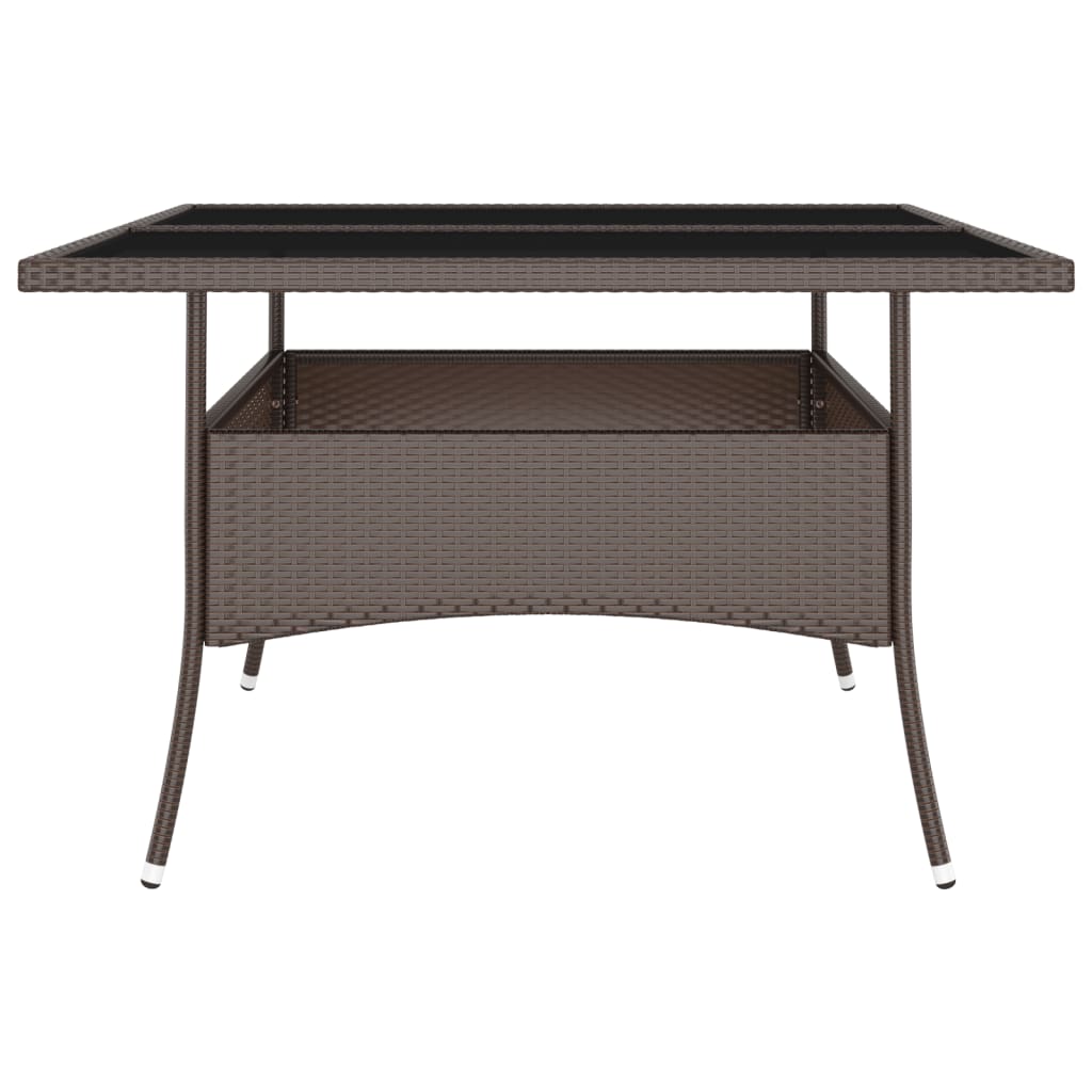 9 Piece Garden Dining Set Poly Rattan Brown