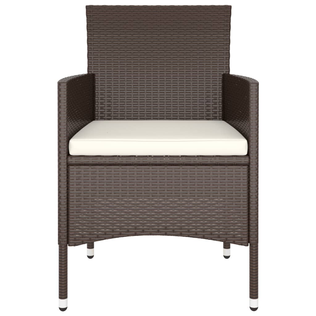 9 Piece Garden Dining Set Poly Rattan Brown