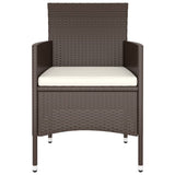 9 Piece Garden Dining Set Poly Rattan Brown