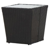 3 Piece Bistro Set Poly Rattan and Tempered Glass Black - Extra Image