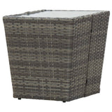 3 Piece Bistro Set Poly Rattan and Tempered Glass Grey