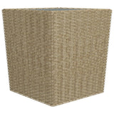 3 Piece Bistro Set Poly Rattan and Tempered Glass Beige - Extra Image