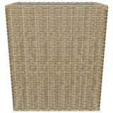 3 Piece Bistro Set Poly Rattan and Tempered Glass Beige