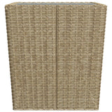 3 Piece Bistro Set Poly Rattan and Tempered Glass Beige - Extra Image