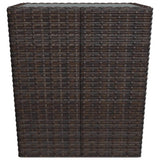 3 Piece Bistro Set Poly Rattan and Tempered Glass Brown