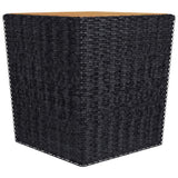 3 Piece Bistro Set Poly Rattan and Acacia Wood Black - Extra Image
