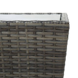3 Piece Bistro Set Poly Rattan and Tempered Glass Grey