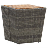 3 Piece Bistro Set Poly Rattan and Acacia Wood Grey