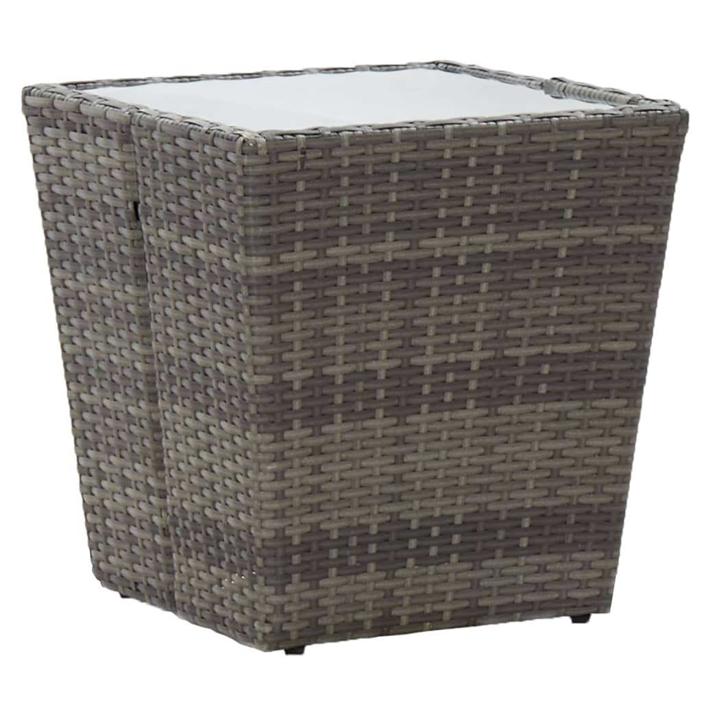 5 Piece Garden Bistro Set Poly Rattan and Tempered Glass Grey