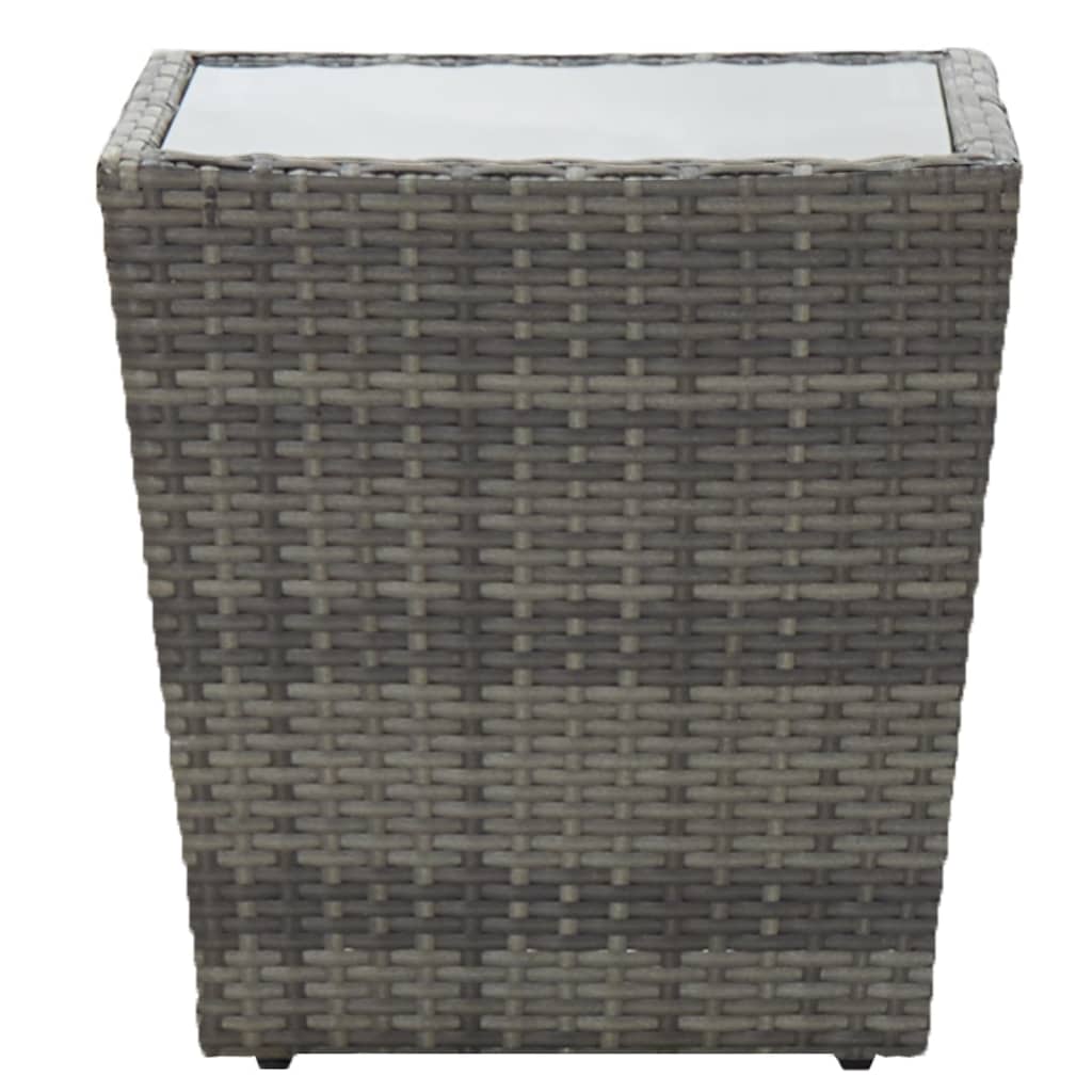 5 Piece Garden Bistro Set Poly Rattan and Tempered Glass Grey