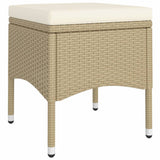 5 Piece Garden Bistro Set Poly Rattan and Tempered Glass Beige