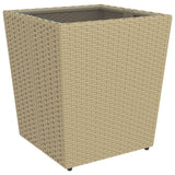 5 Piece Garden Bistro Set Poly Rattan and Tempered Glass Beige