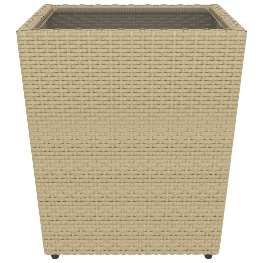 5 Piece Garden Bistro Set Poly Rattan and Tempered Glass Beige