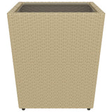 5 Piece Garden Bistro Set Poly Rattan and Tempered Glass Beige