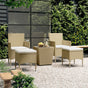 5 Piece Garden Bistro Set Poly Rattan and Tempered Glass Beige