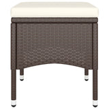 5 Piece Garden Bistro Set Poly Rattan and Tempered Glass Brown
