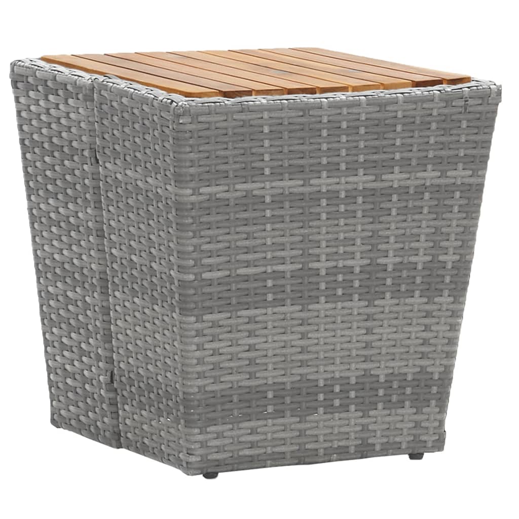 5 Piece Garden Bistro Set Poly Rattan & Solid Acacia Wood Grey