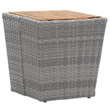 5 Piece Garden Bistro Set Poly Rattan & Solid Acacia Wood Grey