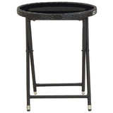 3 Piece Garden Bistro Set Poly Rattan and Tempered Glass Black