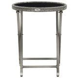 3 Piece Garden Bistro Set Poly Rattan and Tempered Glass Grey - Extra Image