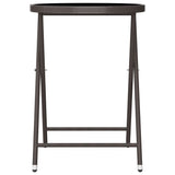 3 Piece Garden Bistro Set Poly Rattan and Tempered Glass Brown - Extra Image