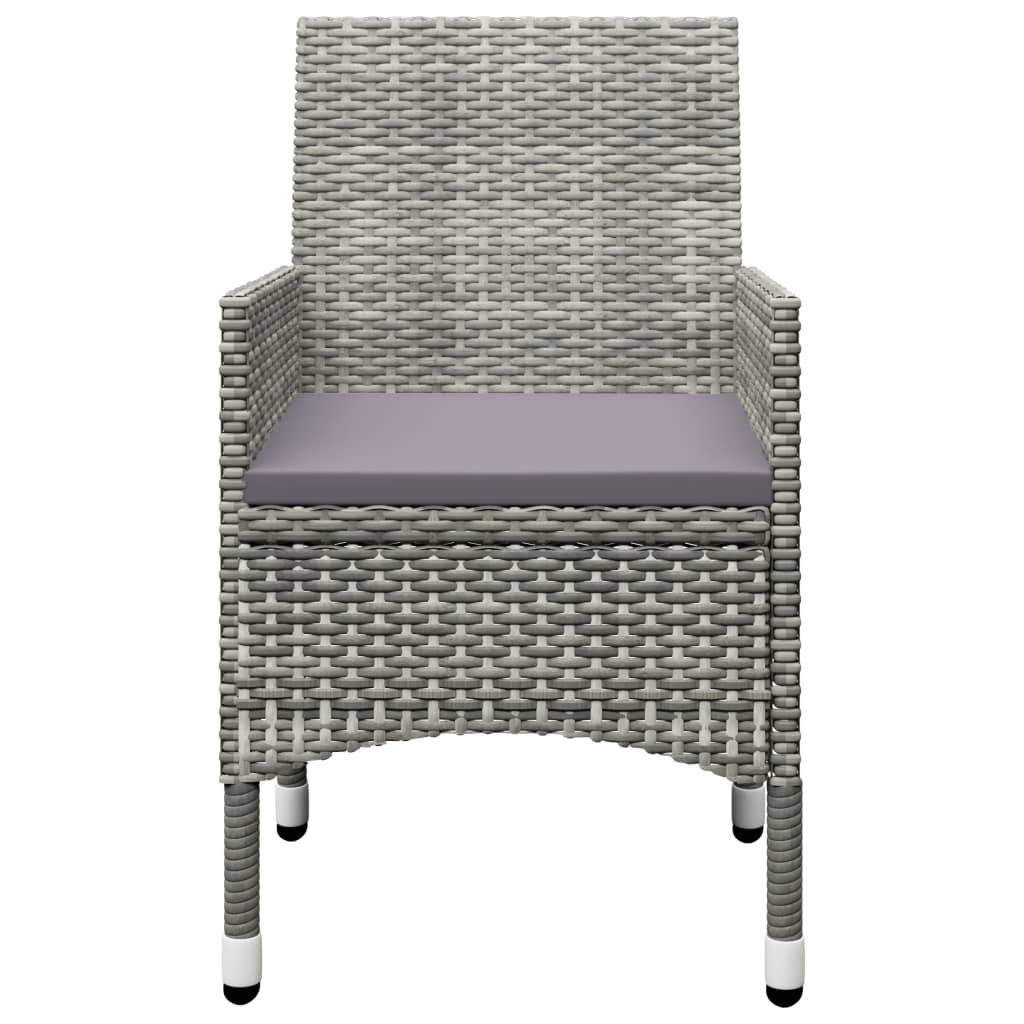 3 Piece Garden Bistro Set Poly Rattan and Acacia Wood Grey