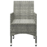 3 Piece Garden Bistro Set Poly Rattan and Acacia Wood Grey