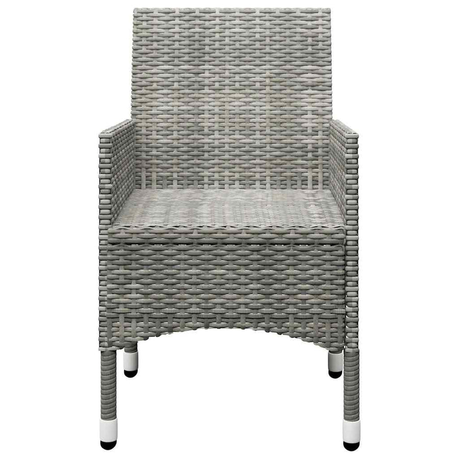 3 Piece Garden Bistro Set Poly Rattan and Acacia Wood Grey