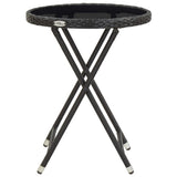 3 Piece Garden Bistro Set Poly Rattan and Tempered Glass Black - Extra Image