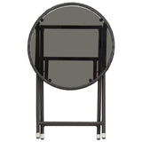3 Piece Garden Bistro Set Poly Rattan and Tempered Glass Black - Extra Image