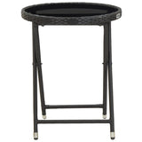 5 Piece Garden Bistro Set Poly Rattan and Tempered Glass Black - Low Angle