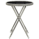 5 Piece Garden Bistro Set Poly Rattan and Tempered Glass Grey - Low Angle