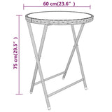 5 Piece Garden Bistro Set Poly Rattan and Tempered Glass Grey - Extra Image