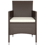 5 Piece Garden Bistro Set Poly Rattan and Tempered Glass Brown