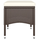 5 Piece Garden Bistro Set Poly Rattan and Tempered Glass Brown - Close-Up Angle