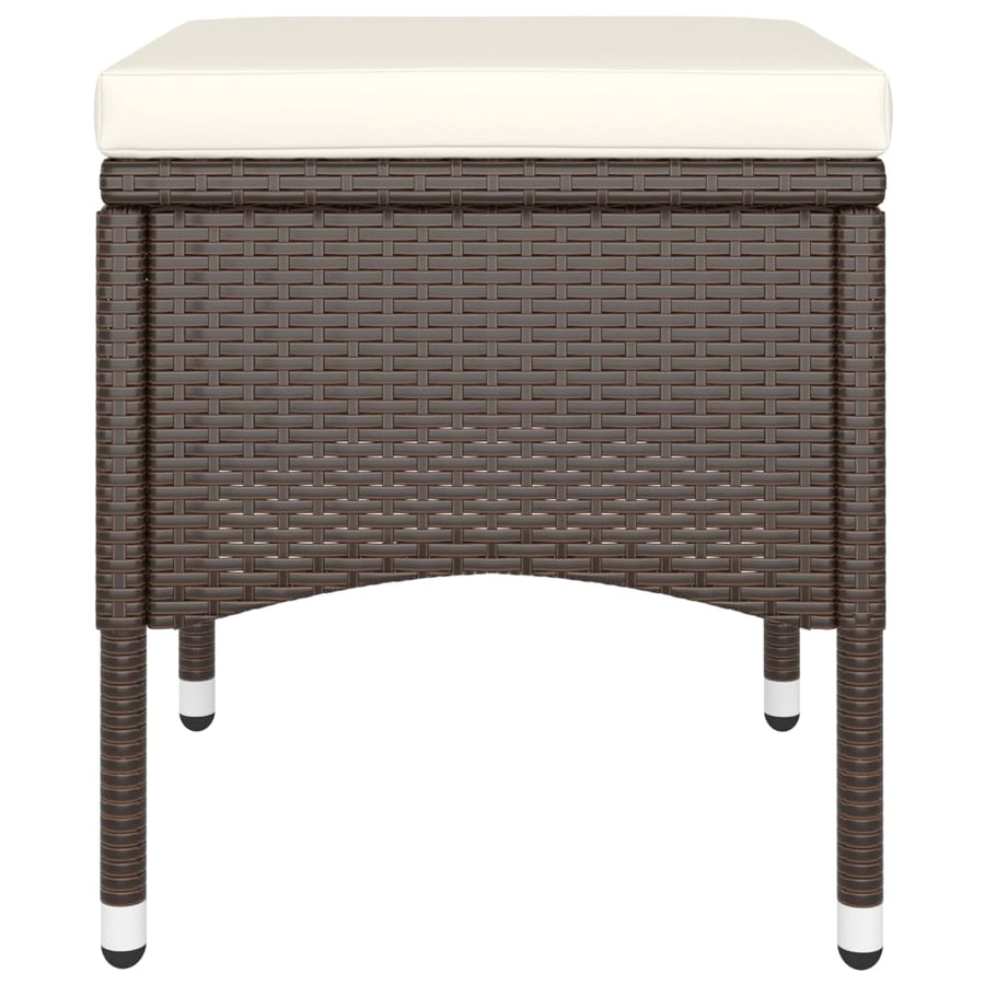 5 Piece Garden Bistro Set Poly Rattan and Tempered Glass Brown