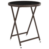 5 Piece Garden Bistro Set Poly Rattan and Tempered Glass Brown