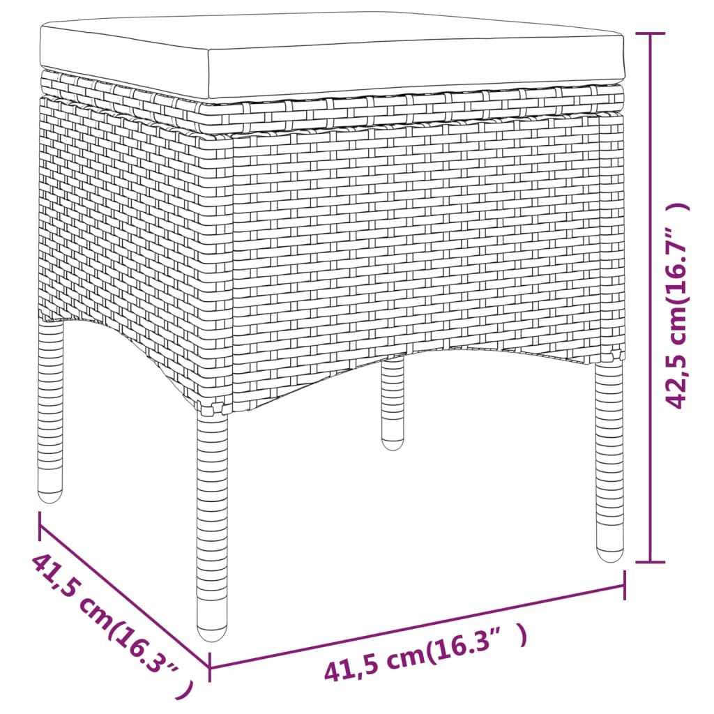5 Piece Garden Bistro Set Poly Rattan and Tempered Glass Brown