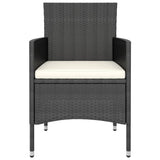 5 Piece Garden Bistro Set Poly Rattan & Solid Acacia Wood Black - Top-Down View