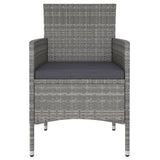 5 Piece Garden Bistro Set Poly Rattan & Solid Acacia Wood Grey - Top-Down View