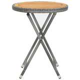 5 Piece Garden Bistro Set Poly Rattan & Solid Acacia Wood Grey
