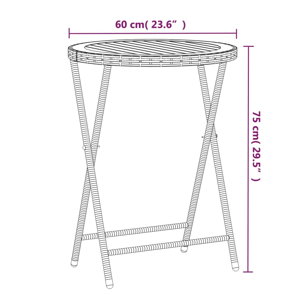 5 Piece Garden Bistro Set Poly Rattan & Solid Acacia Wood Grey
