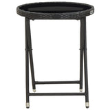 5 Piece Garden Bistro Set Poly Rattan and Tempered Glass Black - Low Angle