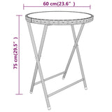 5 Piece Garden Bistro Set Poly Rattan and Tempered Glass Grey - Extra Image