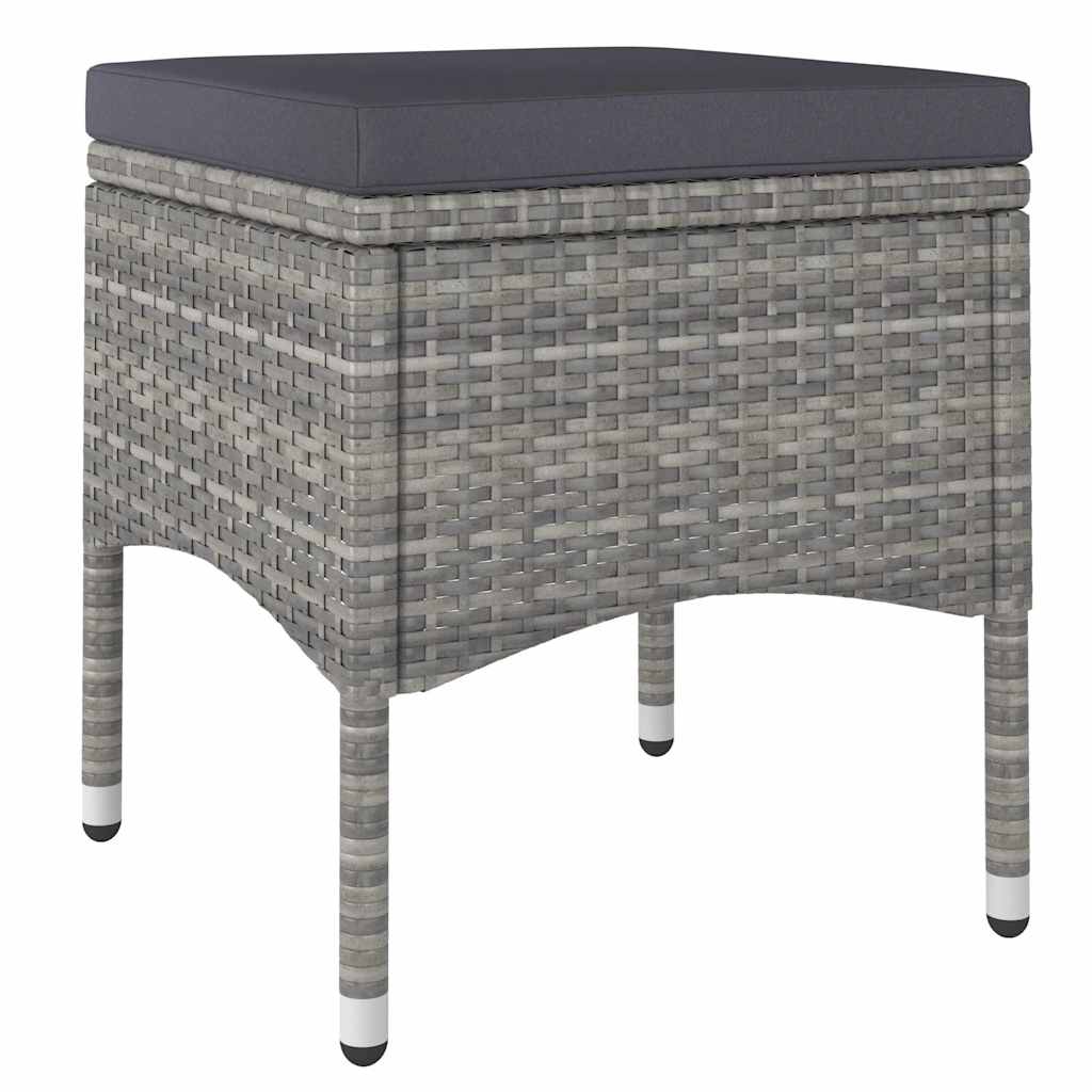 5 Piece Garden Bistro Set Poly Rattan & Solid Acacia Wood Grey