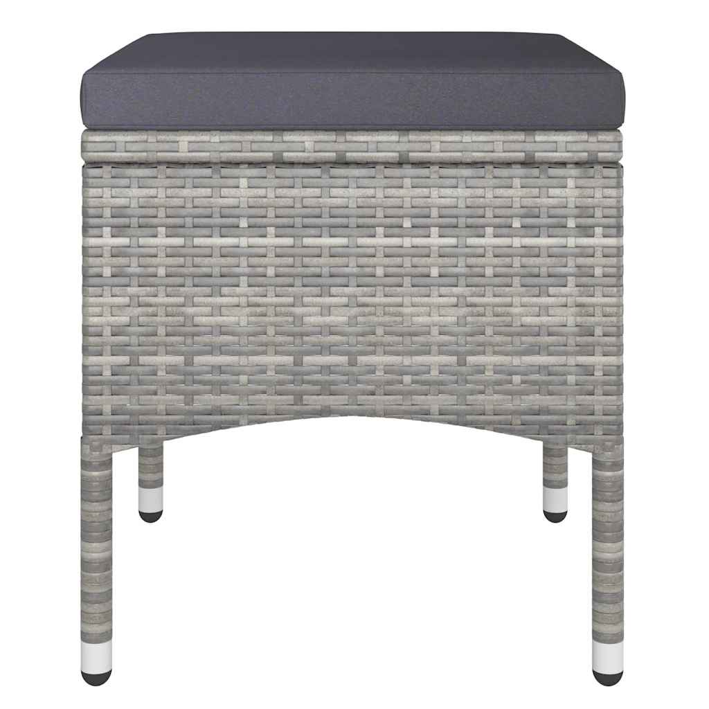 5 Piece Garden Bistro Set Poly Rattan & Solid Acacia Wood Grey