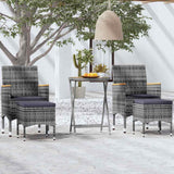 5 Piece Garden Bistro Set Poly Rattan & Solid Acacia Wood Grey