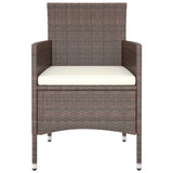 3 Piece Garden Dining Set Poly Rattan and Tempered Glass Brown - Top-Down View